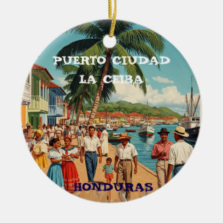 Honduras Recuerdos de Nuestros Viajes セラミックオーナメント