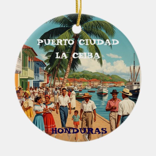 Honduras Recuerdos de Nuestros Viajes セラミックオーナメント (正面)