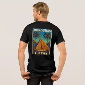  Honduras Ruinas de Copán Retro poster トライブレンドＴシャツ (裏面全面)