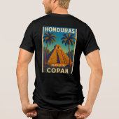 Honduras Ruinas de Copán Retro poster トライブレンドＴシャツ (裏面)