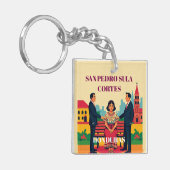 Honduras SAN PEDRO SULA Retro poster キーホルダー (正面左)