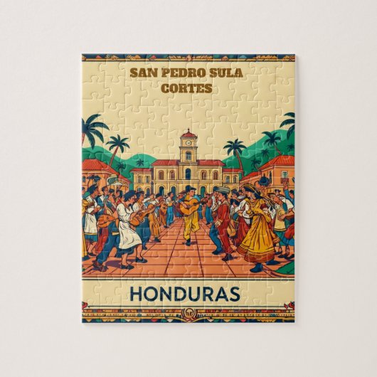  Honduras  SAN PEDRO SULA  Retro poster ジグソーパズル (縦)