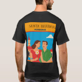Honduras Santa Barbara Retro poster Tシャツ (裏面)