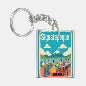  Honduras SIGUATEPEQUE Retro poster キーホルダー (正面左)