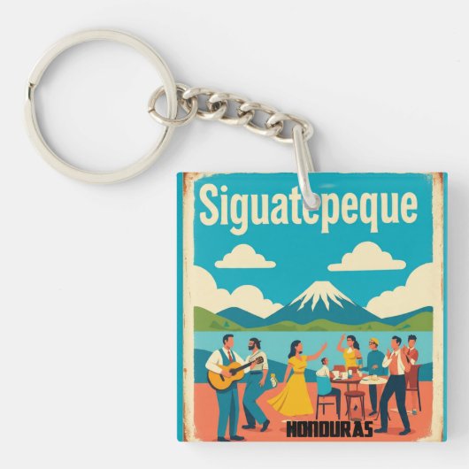 Honduras SIGUATEPEQUE Retro poster キーホルダー (正面)