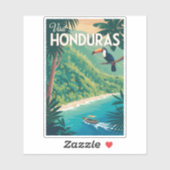 Honduras Toucan Illustration Travel Art Vintage シール (シート)