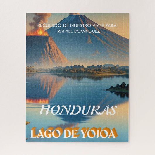  Honduras Yojoa Lake Retro poster  ジグソーパズル (縦)
