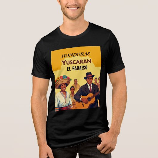 Honduras YUSCARAN Retro poster トライブレンドTシャツ (正面)