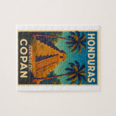  HondurasRuinas de Copán Retro poster ジグソーパズル (横)