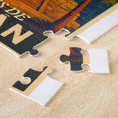  HondurasRuinas de Copán Retro poster ジグソーパズル (側面)