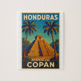  HondurasRuinas de Copán Retro poster ジグソーパズル