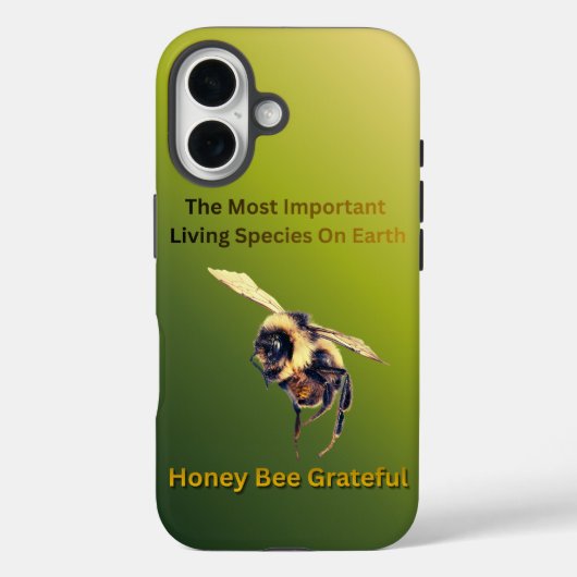 Hone Bee Grateful On Green Gradient Case-Mate iPhoneケース (裏面)