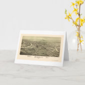 HonesdaleのPAのパノラマ式の地図- 1890年 カード (黄色い花)