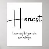 Honest Inspirational Quote Wall Print ポスター (正面)