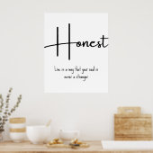 Honest Inspirational Quote Wall Print ポスター (キッチン)