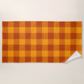 Honey Amber Buffalo Check ビーチタオル (正面)