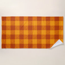 Honey Amber Buffalo Check ビーチタオル