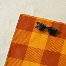 Honey Amber Buffalo Check ビーチタオル
