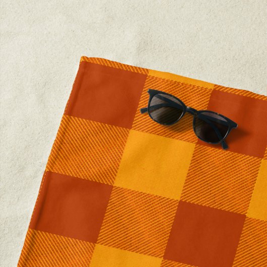 Honey Amber Buffalo Check ビーチタオル (インサイチュ)