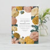 Honey Amber, Caramel Rose & Soft Marzipan Wedding 招待状 (スタンド正面)