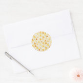 Honey & Amber Watercolor Geometric gold Pattern ラウンドシール (封筒)