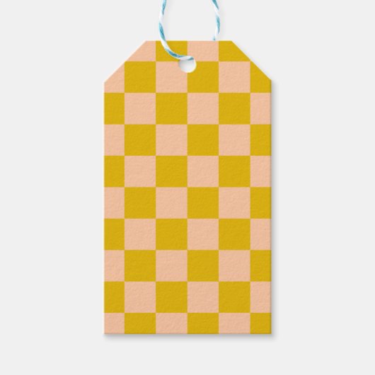 Honey and Peach Checkerboard ギフトタグ (正面)
