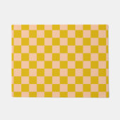 Honey and Peach Checkerboard ドアマット (正面)