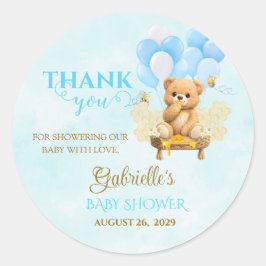 Honey Baby Shower - Teddy Bear Baby Shower ラウンドシール