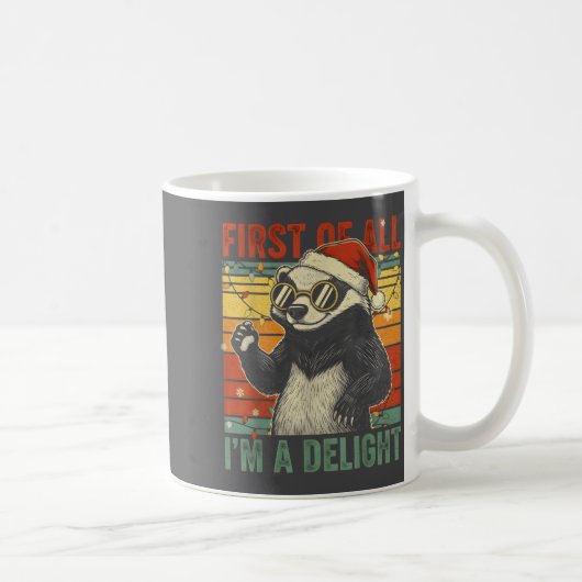 Honey Badger Christmas First Of All Im A Delight F コーヒーマグカップ (右)