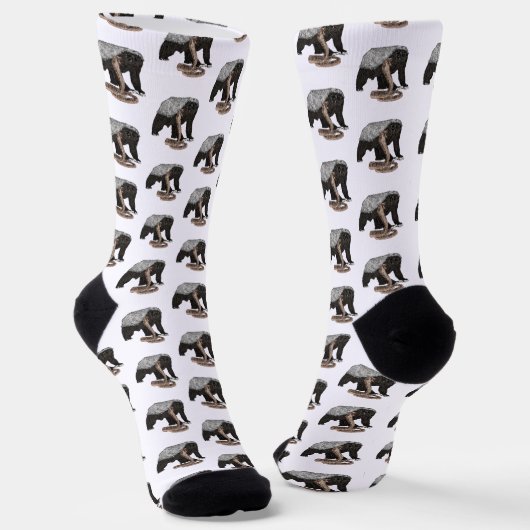 Honey Badger Cobra Snake Badass ソックス (傾斜あり)