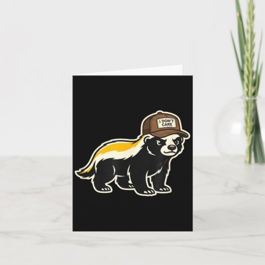 Honey Badger I Don't Care Trucker Funny Animal Art カード (正面)