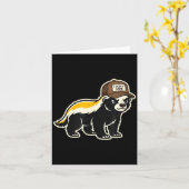 Honey Badger I Don't Care Trucker Funny Animal Art カード (黄色い花)