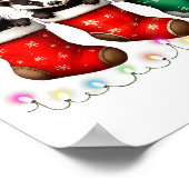 Honey Badger In Christmas Socks Lights Honey Badge ポスター (角)