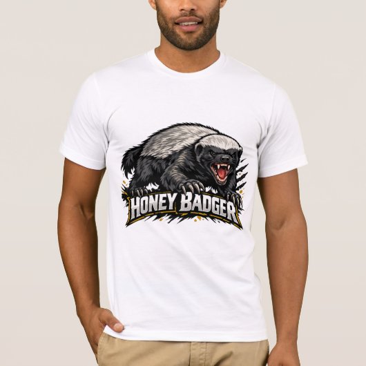 Honey Badger T-Shirt | Unique Wildlife Animal Desi Tシャツ (正面)