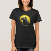 Honey Badger With Full Moon in Background Tシャツ (正面)