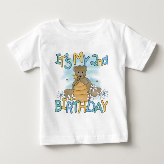 Honey Bear誕生日Tシャツとギフト ベビーTシャツ (正面)