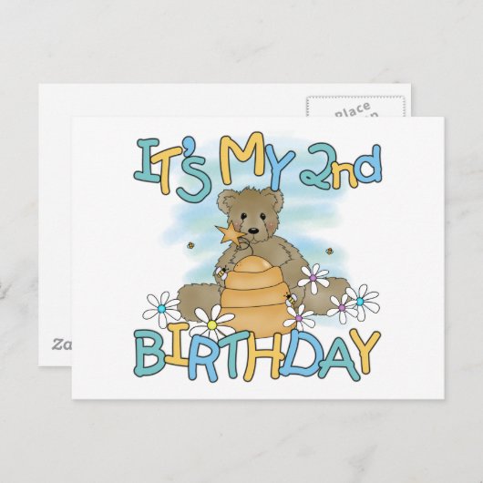 Honey Bear誕生日Tシャツとギフト ポストカード (正面/裏面)