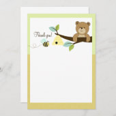 Honey Bear and Bee Flat Thank You notes ノートカード (正面/裏面)