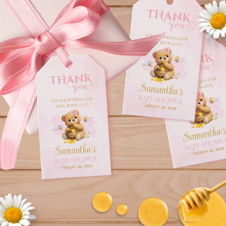 Honey Bear Baby Shower - A Little Honey Baby Showe ギフトタグ