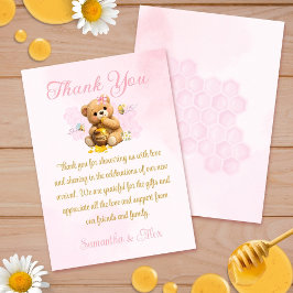 Honey Bear Baby Shower - A Little Honey Baby Showe サンキューカード
