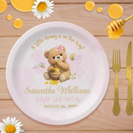 Honey Bear Baby Shower - A Little Honey Baby Showe ペーパープレート
