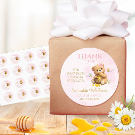 Honey Bear Baby Shower - A Little Honey Baby Showe ラウンドシール