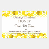 Honey Beeハニカカスタムム4.5インチx 2.7インチ 長方形シール (正面)
