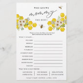 Honey Bee & デイジーWho Know Mommy紙ゲームカード チラシ (正面)