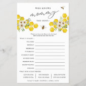 Honey Bee & デイジーWho Know Mommy紙ゲームカード チラシ (正面)