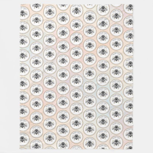 Honey Bee フリースブランケット (正面)