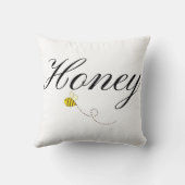 Honey Bee、手書きエレガントスクリプト クッション (裏面)