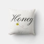 Honey Bee、手書きエレガントスクリプト クッション (正面)