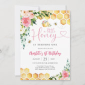 Honey Bee 1st Birthday Invitation 招待状 (正面)