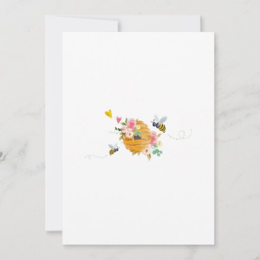 Honey Bee 1st Birthday Invitation 招待状 (裏面)